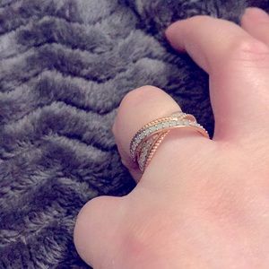 Engild Genuine Round White Diamonds in Rose Gold